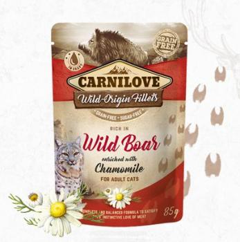 Carnilove Cat FN Pouch Wild Boar, Chamomile / Wildschwein, Kamille 85g (VE=24) - 537563