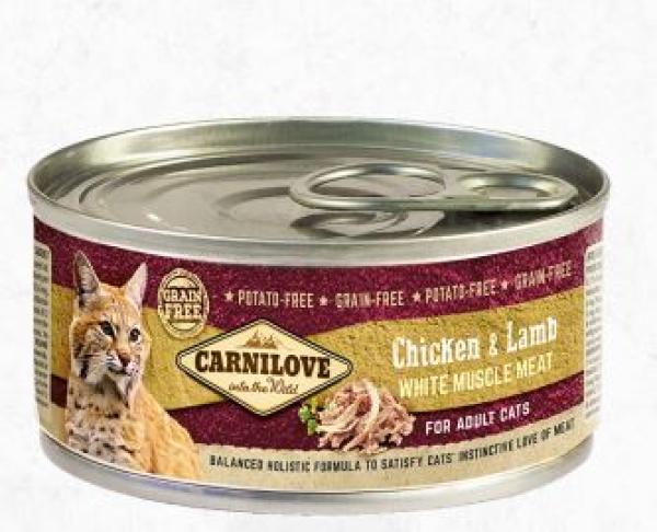 Carnilove Cat FN Dose Adult Chicken, Lamb 100g (VE=12) - 528936