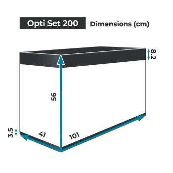 AQUARIUM SET OPTI SET 200 SCHWARZ 2.0 101 x 41 x 56 cm