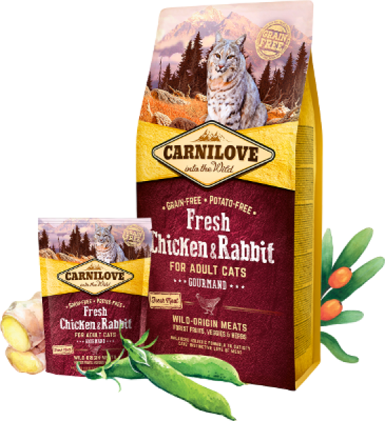 Carnilove Cat TF Adult Fresh Chicken, Rabbit, Gourmand 400g  - 527373